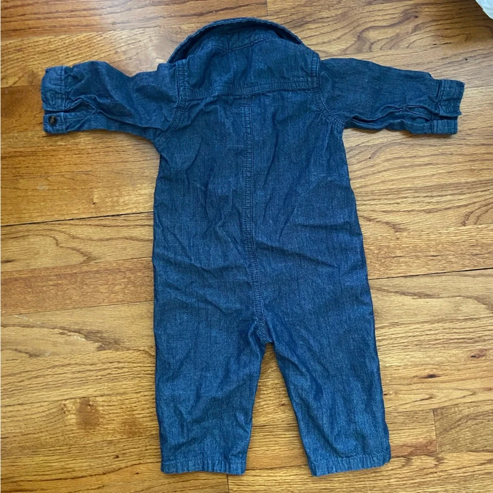 Carters Jumpsuit Denim Coverall Button Front